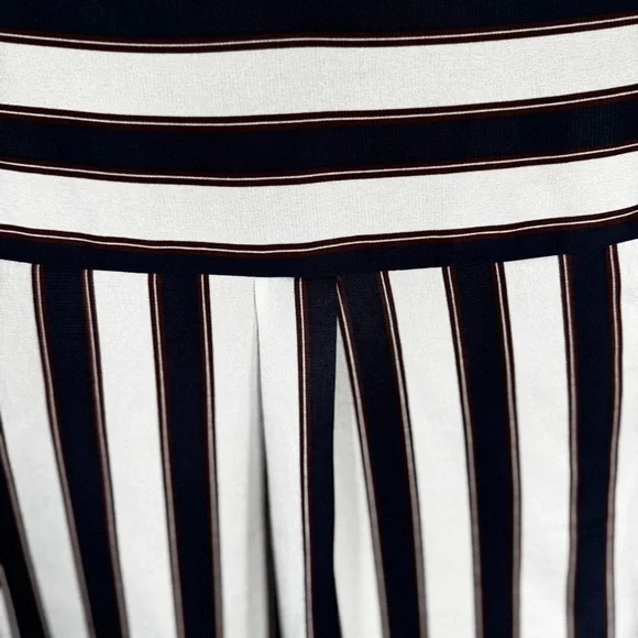 Express Navy White Striped Button Blouse  Work Casual Top| M - Picture 7 of 11